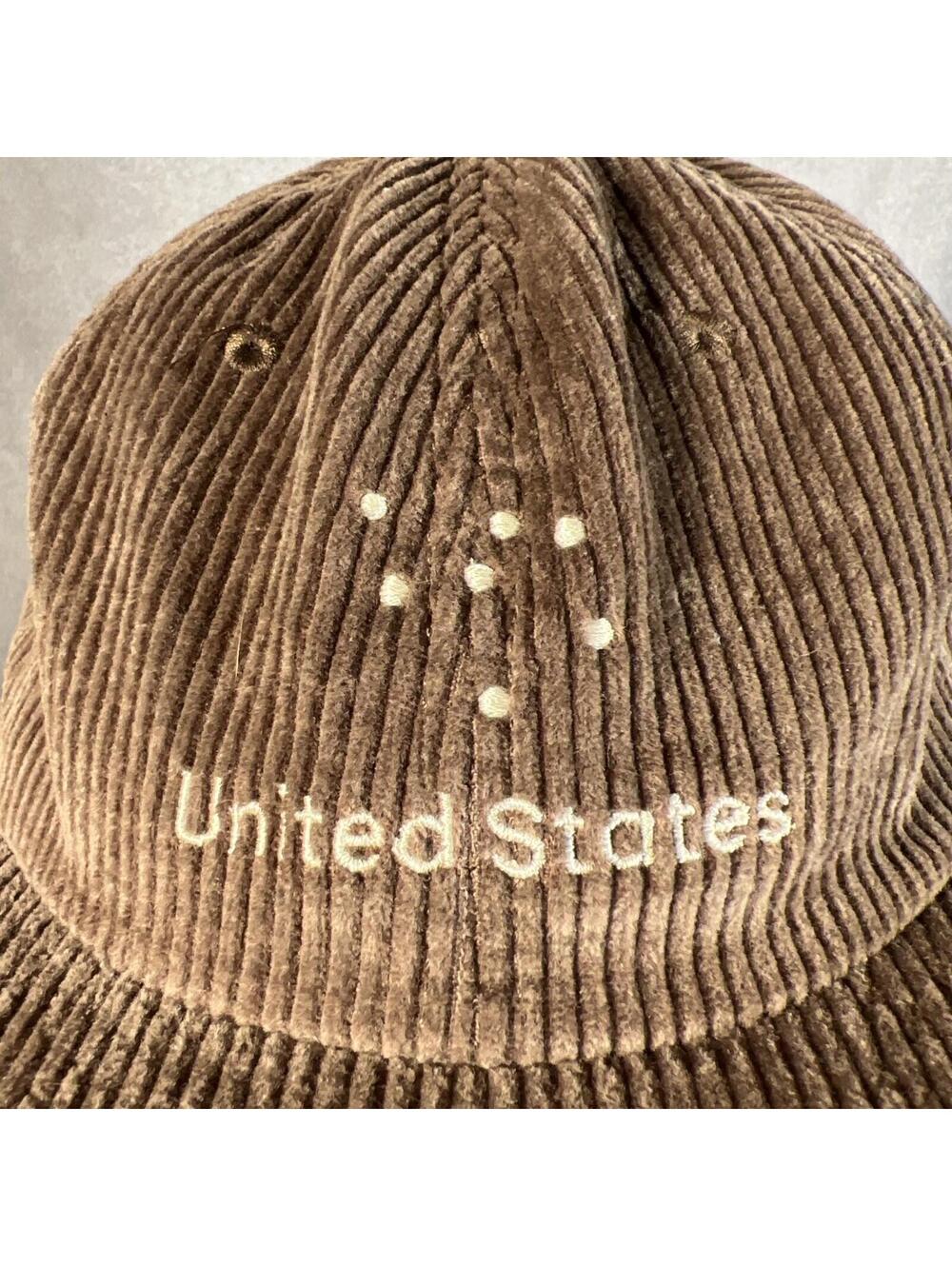 Brown Corduroy Baseball Cap United States in Dots - Picture 4 of 6